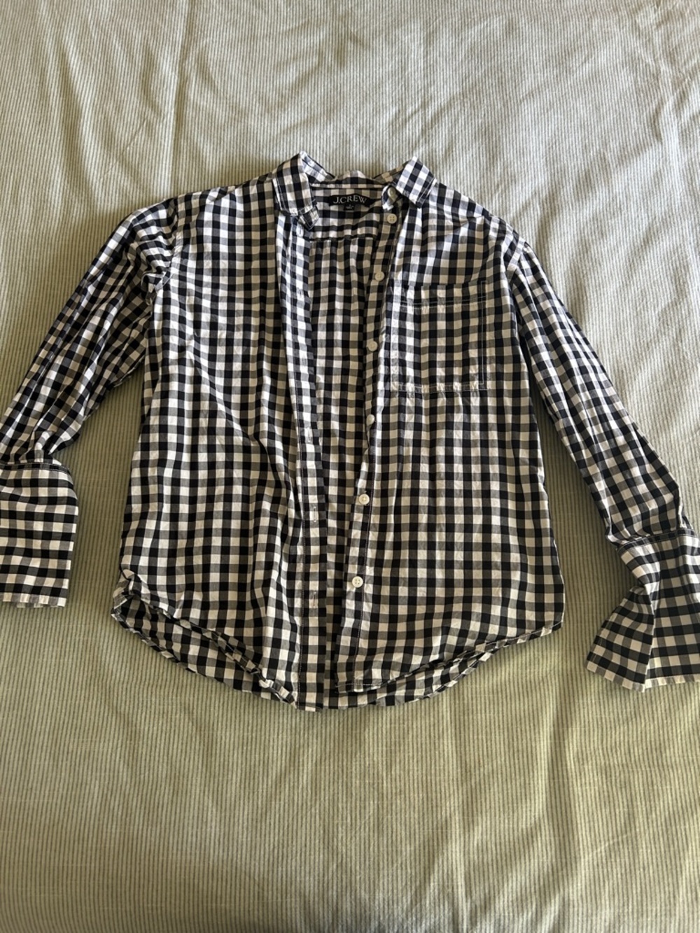 J. Crew Black and White Gingham Shirt
